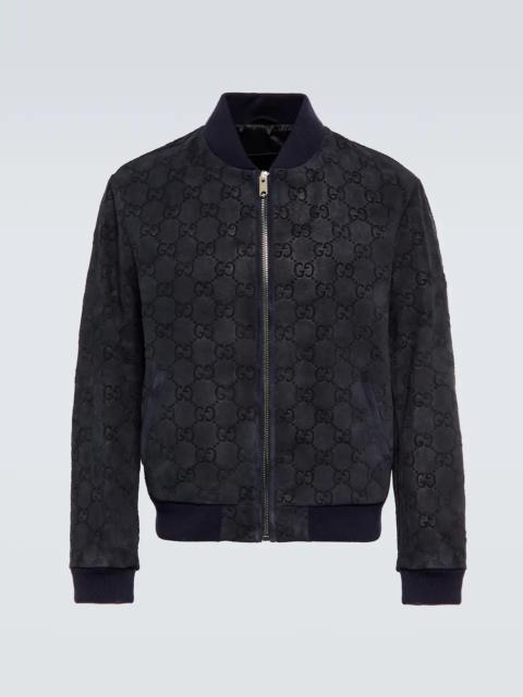 GUCCI GG leather bomber jacket