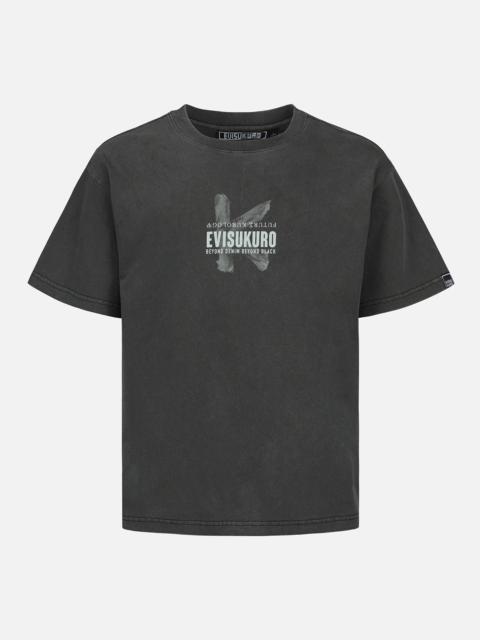 EVISU Mixed Graphic Print Washed T-shirt
