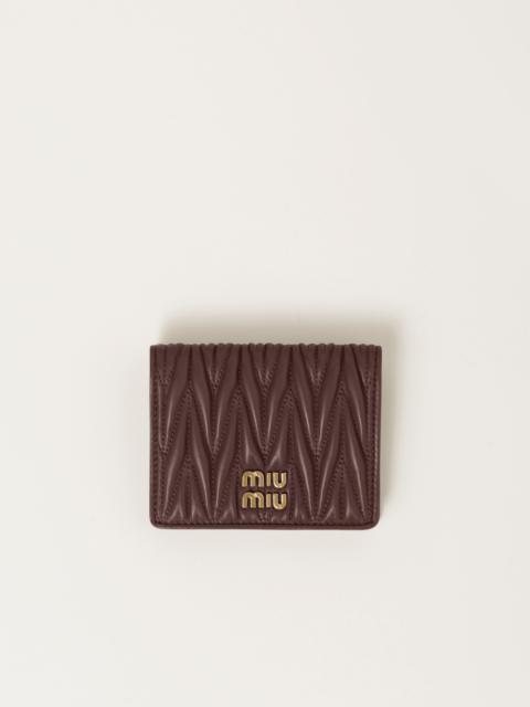[Miu Miu] 送料関税込 Matelasse Nappa Leather Card Holder Miu Miu Matelassé Nappa Leather Card Holder | Black | FARFETCH