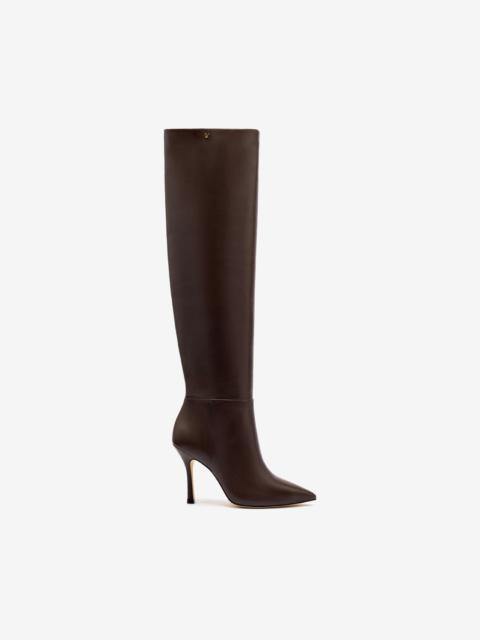 Larroudé Kate Hi Boot In Brown Leather