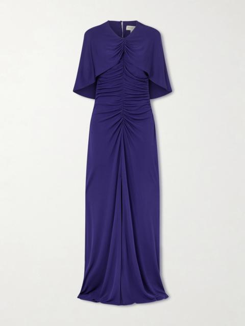 KALLMEYER Matilda Ruched Cape-effect Jersey Gown