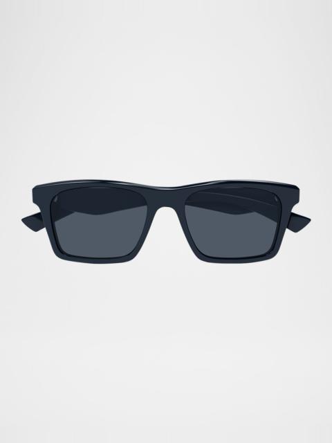Alexander McQueen Men's AM0472SM Acetate Rectangle Sunglasses
