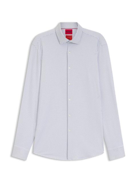 HUGO PRINTED SLIM-FIT SHIRT IN STRETCH JERSEY