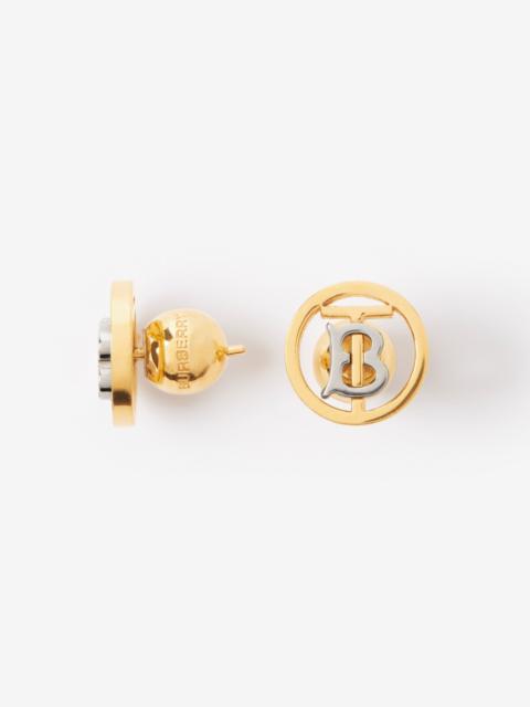 Burberry Gold and Palladium-plated Monogram Motif Earrings