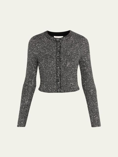 LoveShackFancy Ferra Sequined Knit Cardigan