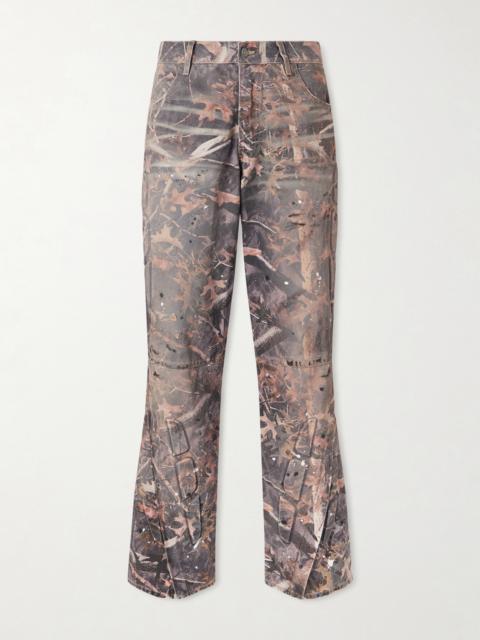 SATOSHI NAKAMOTO Enduro Straight-Leg Padded Camouflage-Print Jeans