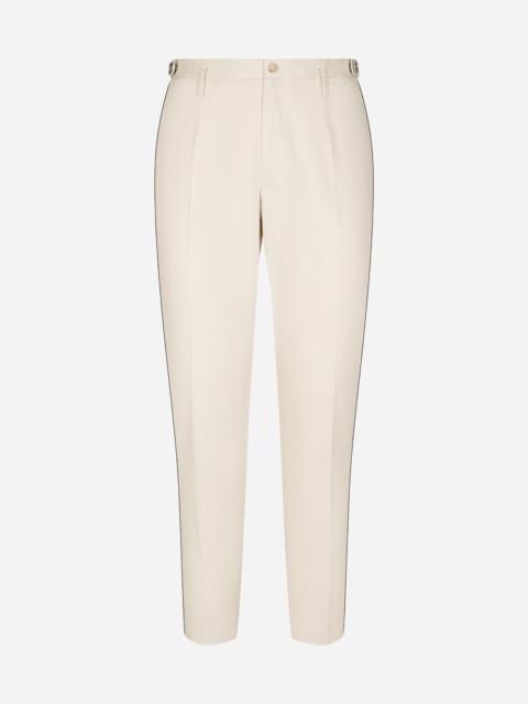 Stretch cotton pants with DG hardware