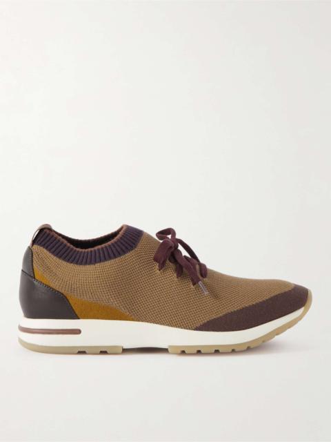 Loro Piana 360 Flexy Walk Leather-Trimmed Knitted Wish® Silk Sneakers