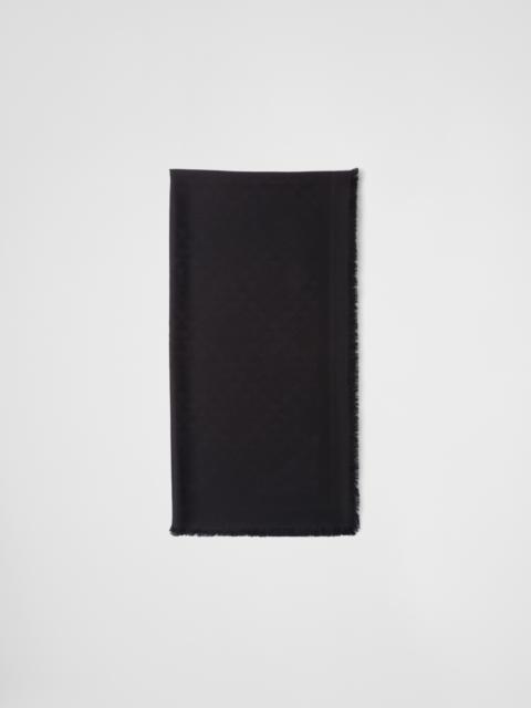 Prada Silk and wool jacquard scarf