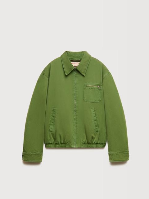 Marni GREEN COTTON JACKET WITH ZIP POCKET