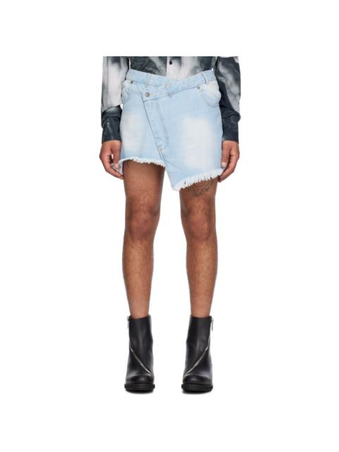 EGONLAB Blue Wrap Denim Miniskirt