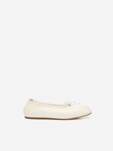 MAGDA BUTRYM Gathered ballet flats in cream leather