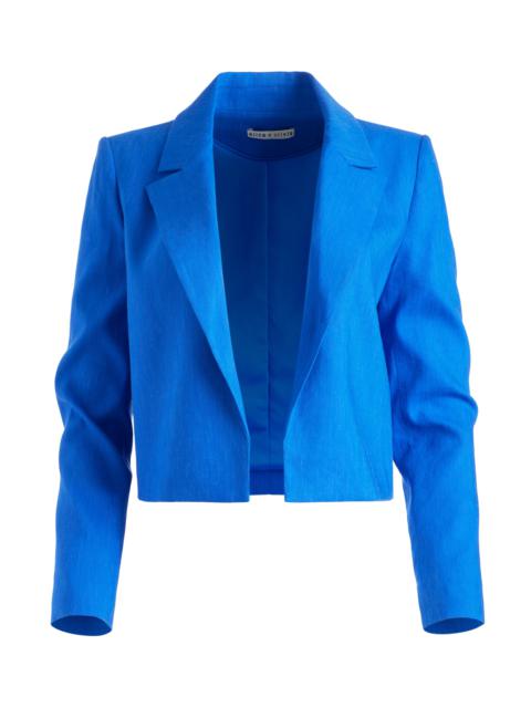 DENNY LINEN CROPPED NOTCH COLLAR BLAZER