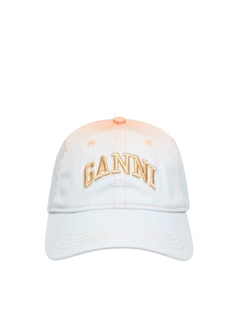 GANNI Printed Ombre Cotton Canvas Cap