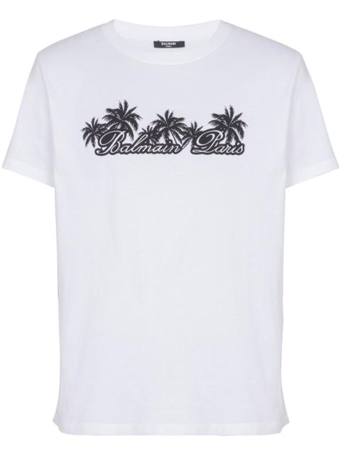 Palm-print cotton T-shirt