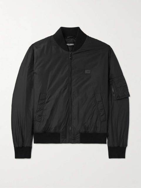 Dolce & Gabbana Logo-Appliquéd Shell Bomber Jacket