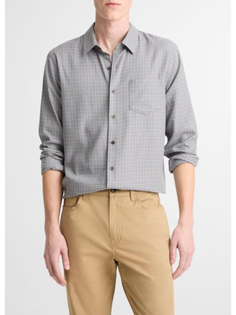 Vince Genesse Plaid Cotton-Blend Button-Front Shirt