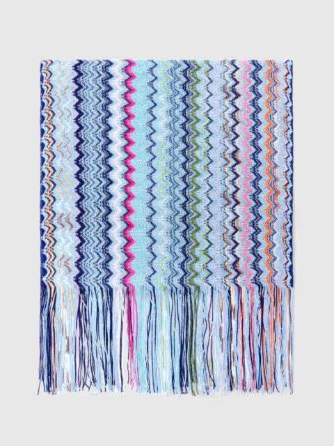 Missoni Zigzag viscose scarf with fringes