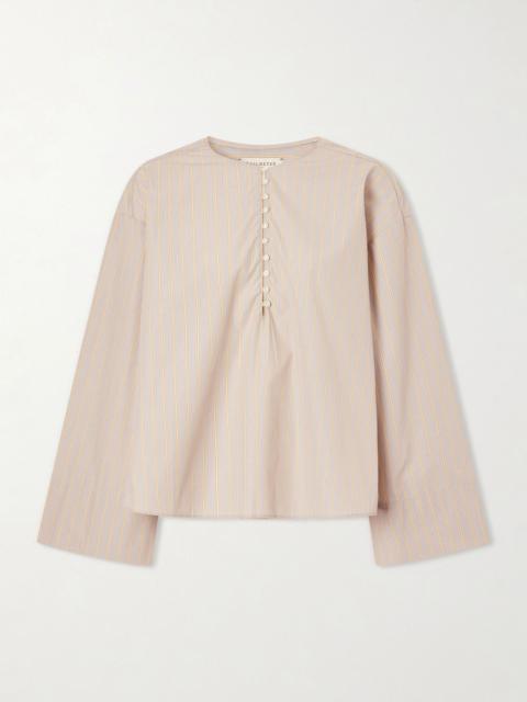 KALLMEYER Marguerite striped cotton-poplin blouse Off-white