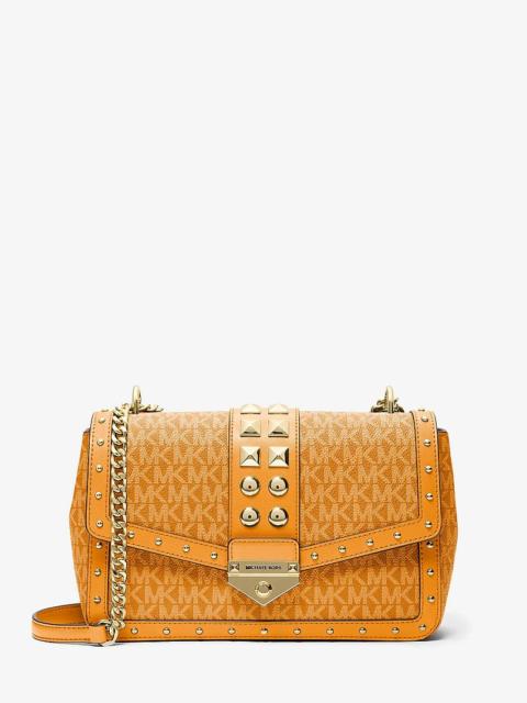 MICHAEL KORS Soho Large Studded Signature Logo Shoulder Bag
