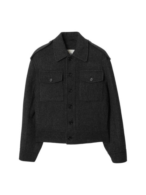 mÃ©lange-wool shirt jacket
