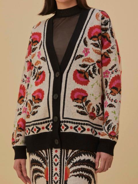 FARM RIO Sand Palms Paradise Knit Cardigan