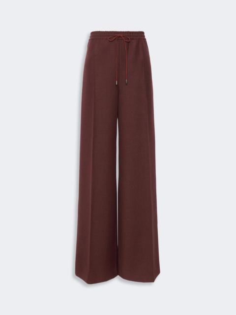 Max Mara SLALOM Denim-effect wool wide-leg trousers - RUST