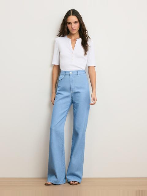 CROSBIE FLAP-POCKET SLIM WIDE-LEG JEAN