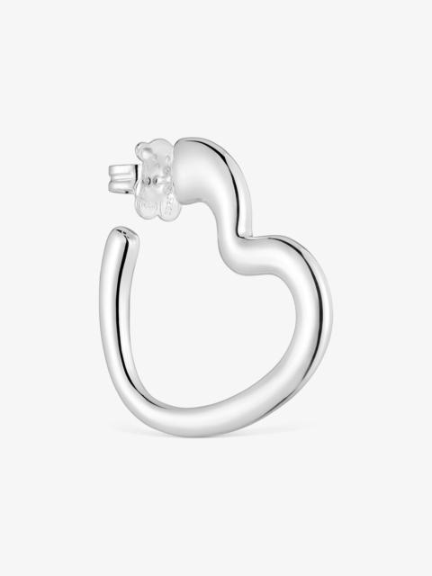 TOUS Single silver heart Hoop earring My Other Half