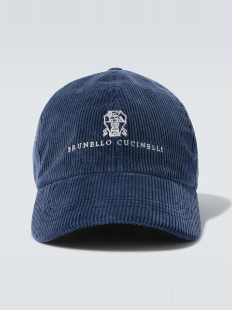 Brunello Cucinelli Logo cotton-blend corduroy baseball cap