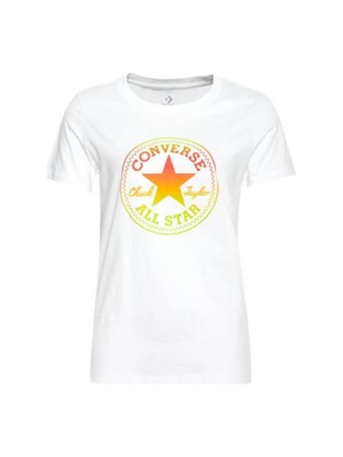 Converse (WMNS) 가로 Ombre 척 패치 승무원 티셔츠 'White Yellow' 10017088-A01