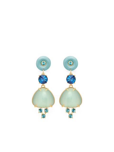 Oscar de la Renta cabochon drop crystal earrings