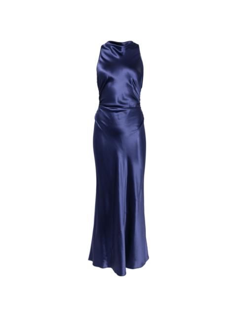 Casette draped silk dress