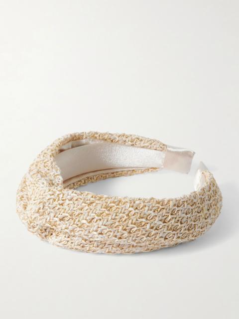 EUGENIA KIM Trish knotted metallic woven headband Cream