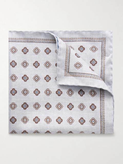 Brunello Cucinelli Printed Silk Pocket Square