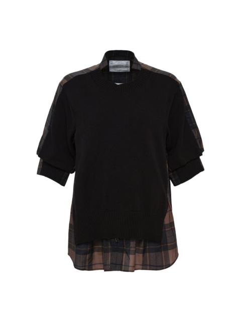 トップス Sacai Cotton Gabardine x Knit Pullover sacai Cotton Gabardine X Knit Pullover | REVERSIBLE