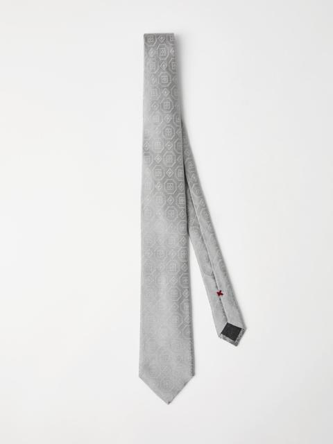 Brunello Cucinelli Silk tie with geometric pattern