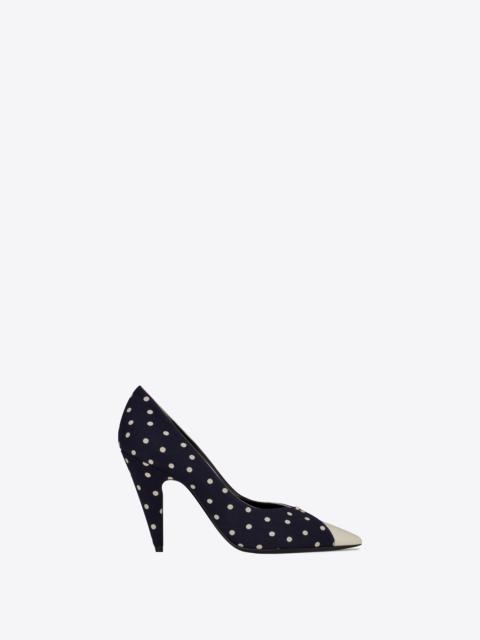 lola pumps in dotted canvas and smooth leather
