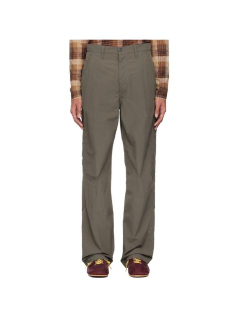 Dries Van Noten Khaki Crinkle Cargo Pants