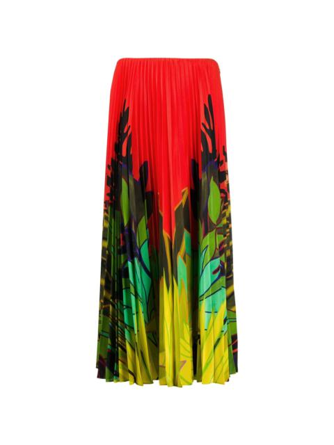 Valentino Mirrored Monkeys Forest pleated skirt