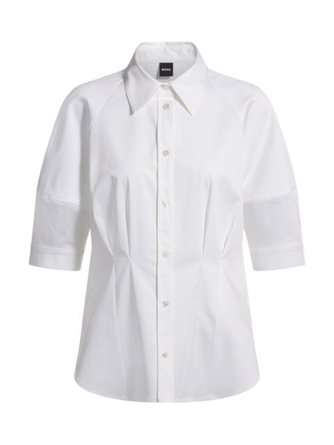 BOSS TAILORED BLOUSE IN STRETCH COTTON