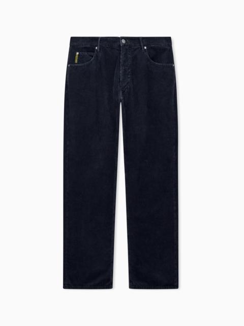 EMPORIO ARMANI REGULAR FIT FIVE-POCKET TROUSERS IN COTTON CORDUROY
