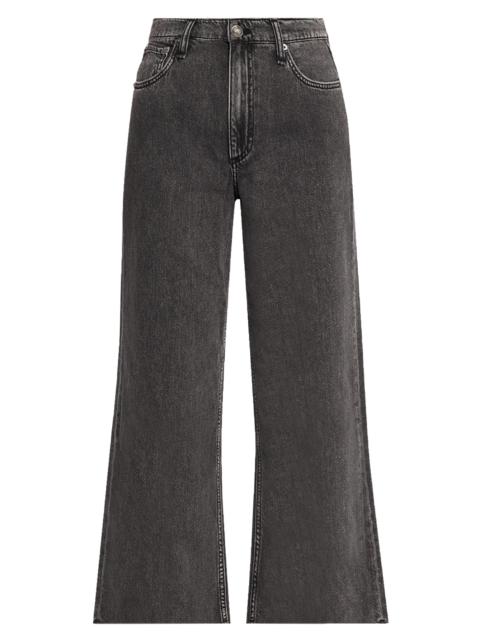 rag & bone Women's Andi Featherweight High-Rise Wide-Leg Ankle Jeans - Black