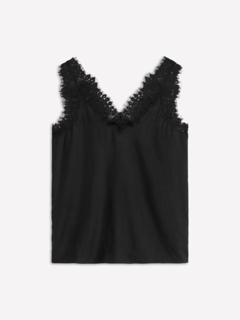 BODEN Silk-blend Lace Trim Cami Top-Black