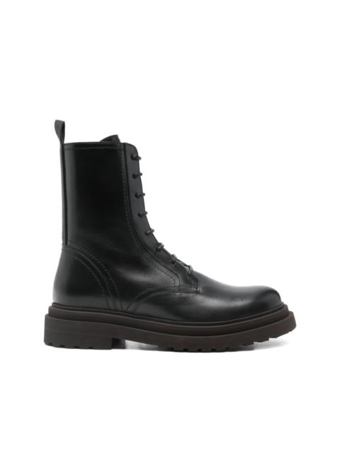 Brunello Cucinelli leather biker boots