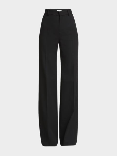 Chloé Wool Grain De Poudre Flare Trousers