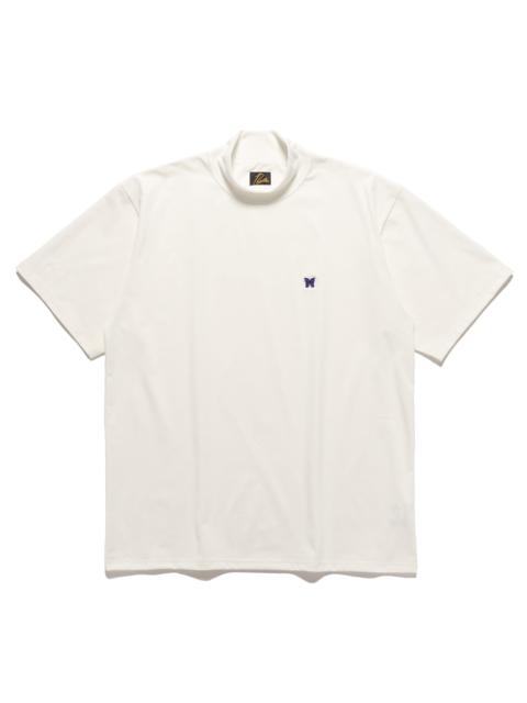 S/S Mock Neck Tee - Poly Jersey White