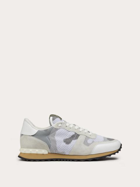 Valentino Mesh Fabric Camouflage Rockrunner Sneaker