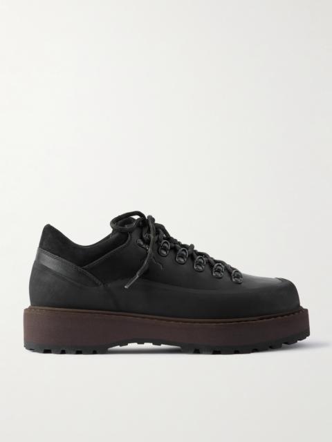 Diemme Cornaro Gomma Rubber and Suede-Trimmed Leather Sneakers
