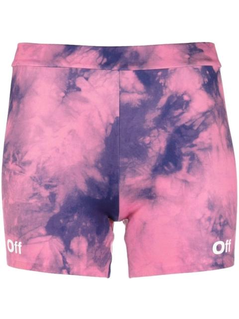 Off-White logo-print tie-dye shorts